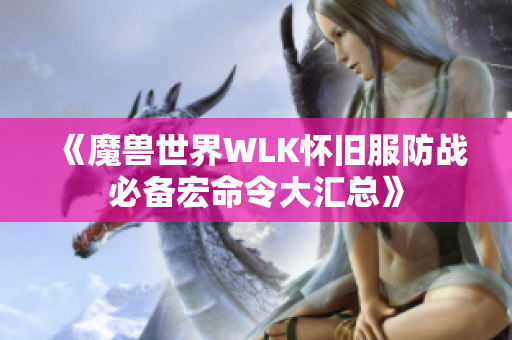 《魔兽世界WLK怀旧服防战必备宏命令大汇总》