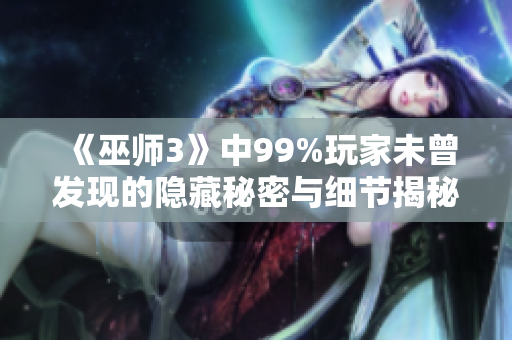 《巫师3》中99%玩家未曾发现的隐藏秘密与细节揭秘